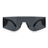 Flat Top Rimless Shield Rectangular 80s Minimalist Sunglasses