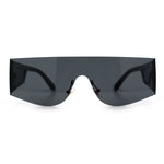 Flat Top Rimless Shield Rectangular 80s Minimalist Sunglasses