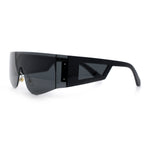 Flat Top Rimless Shield Rectangular 80s Minimalist Sunglasses