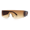 Flat Top Rimless Shield Rectangular 80s Minimalist Sunglasses