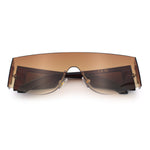 Flat Top Rimless Shield Rectangular 80s Minimalist Sunglasses