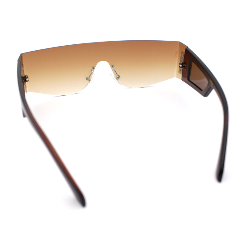 Flat Top Rimless Shield Rectangular 80s Minimalist Sunglasses