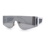 Flat Top Rimless Shield Rectangular 80s Minimalist Sunglasses