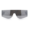 Flat Top Rimless Shield Rectangular 80s Minimalist Sunglasses