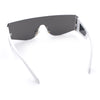 Flat Top Rimless Shield Rectangular 80s Minimalist Sunglasses