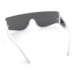 Flat Top Rimless Shield Rectangular 80s Minimalist Sunglasses