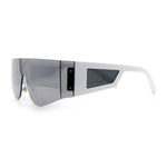 Flat Top Rimless Shield Rectangular 80s Minimalist Sunglasses