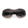 Womens Y2K Diva Rimless Shield Star Jewel Hinge Wrap Sunglasses