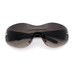 Womens Y2K Diva Rimless Shield Star Jewel Hinge Wrap Sunglasses