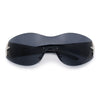 Womens Y2K Diva Rimless Shield Star Jewel Hinge Wrap Sunglasses