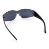 Womens Y2K Diva Rimless Shield Star Jewel Hinge Wrap Sunglasses