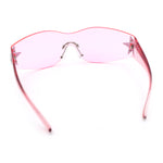 Womens Y2K Diva Rimless Shield Star Jewel Hinge Wrap Sunglasses