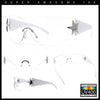 Womens Y2K Diva Rimless Shield Star Jewel Hinge Wrap Sunglasses