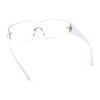Womens Y2K Diva Rimless Shield Star Jewel Hinge Wrap Sunglasses