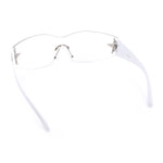Womens Y2K Diva Rimless Shield Star Jewel Hinge Wrap Sunglasses