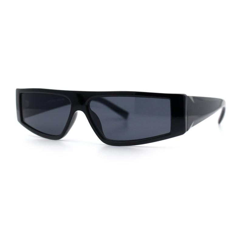 Retro Angular Triangle Narrow Flat Top Plastic Minimal Fashion Sunglasses