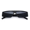Retro Angular Triangle Narrow Flat Top Plastic Minimal Fashion Sunglasses