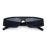 Retro Angular Triangle Narrow Flat Top Plastic Minimal Fashion Sunglasses