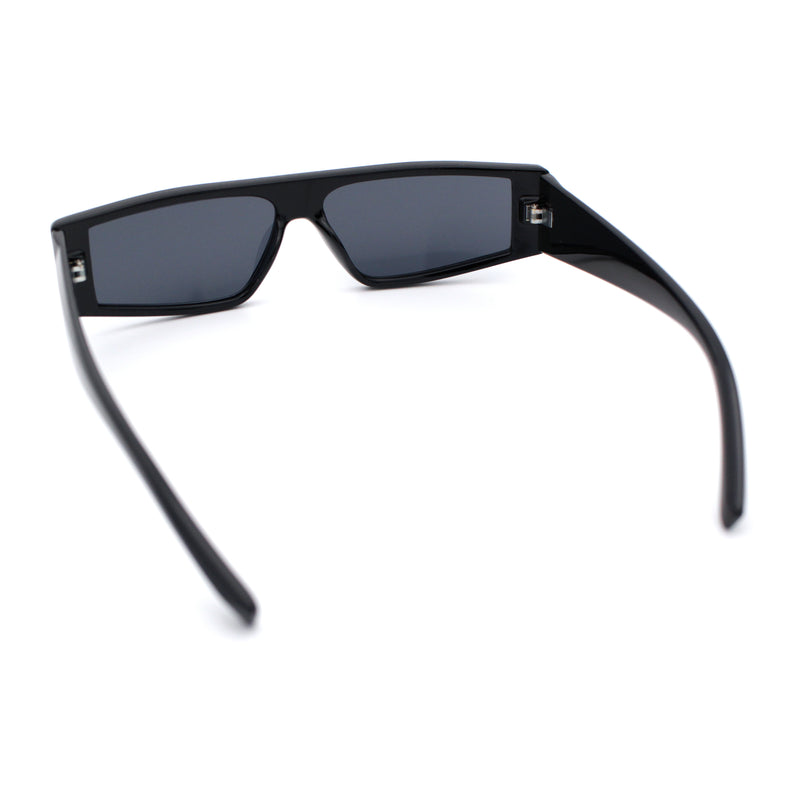 Retro Angular Triangle Narrow Flat Top Plastic Minimal Fashion Sunglasses