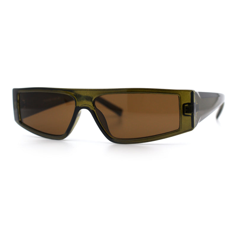 Retro Angular Triangle Narrow Flat Top Plastic Minimal Fashion Sunglasses