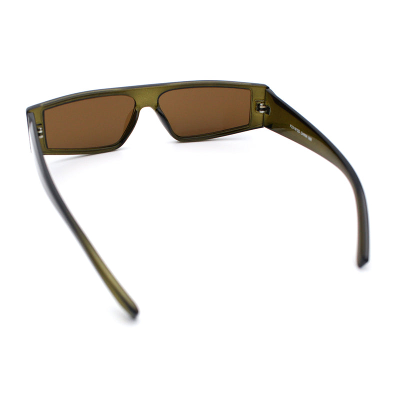Retro Angular Triangle Narrow Flat Top Plastic Minimal Fashion Sunglasses
