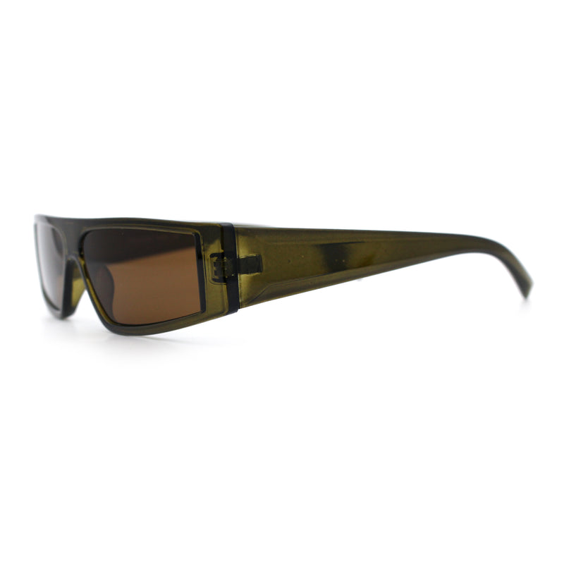 Retro Angular Triangle Narrow Flat Top Plastic Minimal Fashion Sunglasses
