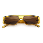 Retro Angular Triangle Narrow Flat Top Plastic Minimal Fashion Sunglasses