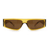 Retro Angular Triangle Narrow Flat Top Plastic Minimal Fashion Sunglasses