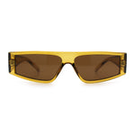 Retro Angular Triangle Narrow Flat Top Plastic Minimal Fashion Sunglasses