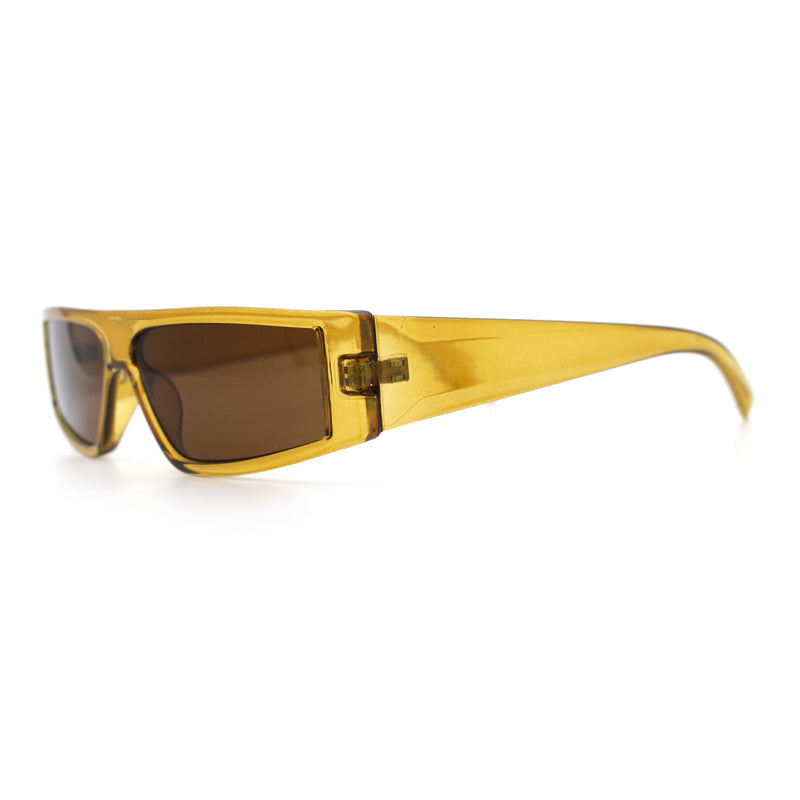 Retro Angular Triangle Narrow Flat Top Plastic Minimal Fashion Sunglasses