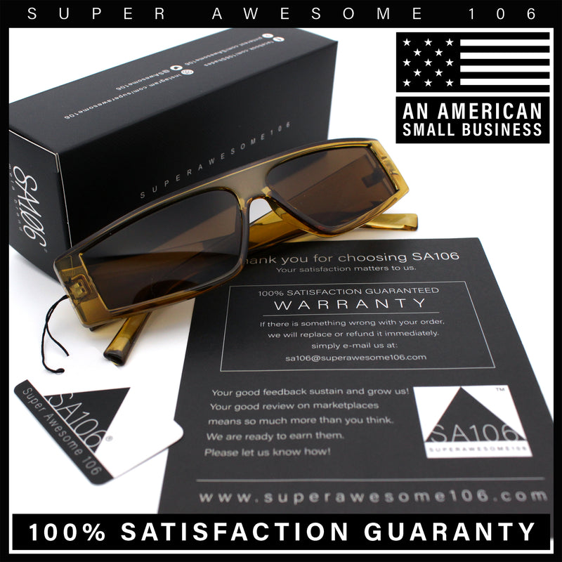 Retro Angular Triangle Narrow Flat Top Plastic Minimal Fashion Sunglasses