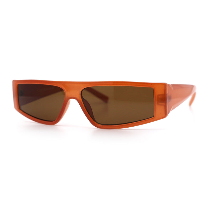 Retro Angular Triangle Narrow Flat Top Plastic Minimal Fashion Sunglasses