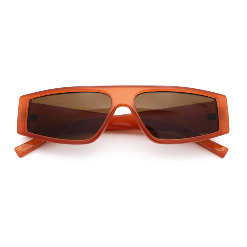 Retro Angular Triangle Narrow Flat Top Plastic Minimal Fashion Sunglasses
