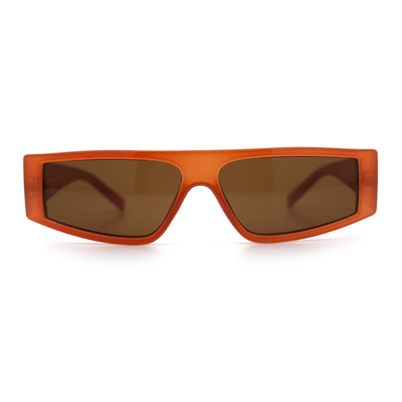 Retro Angular Triangle Narrow Flat Top Plastic Minimal Fashion Sunglasses
