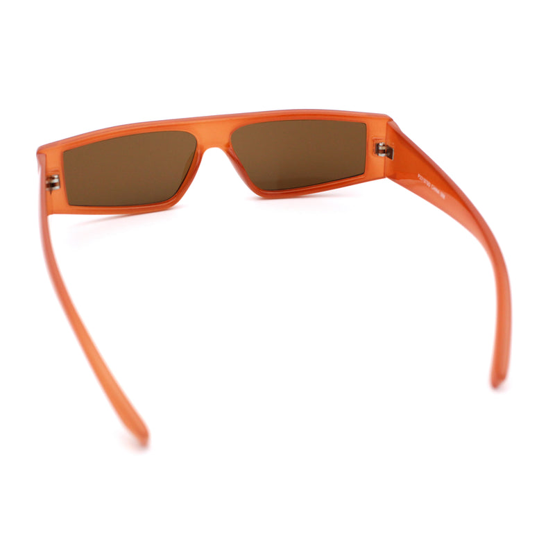 Retro Angular Triangle Narrow Flat Top Plastic Minimal Fashion Sunglasses