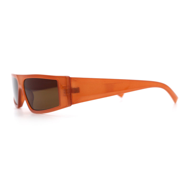 Retro Angular Triangle Narrow Flat Top Plastic Minimal Fashion Sunglasses