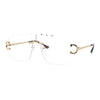 Rimless Oversized Mogul Hip Hop Rapper Clear Lens Fashion Eyeglasses