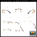 Rimless Oversized Mogul Hip Hop Rapper Clear Lens Fashion Eyeglasses