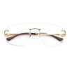 Rimless Oversized Mogul Hip Hop Rapper Clear Lens Fashion Eyeglasses