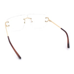 Rimless Oversized Mogul Hip Hop Rapper Clear Lens Fashion Eyeglasses