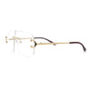 Rimless Oversized Mogul Hip Hop Rapper Clear Lens Fashion Eyeglasses