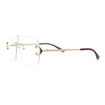 Rimless Oversized Mogul Hip Hop Rapper Clear Lens Fashion Eyeglasses