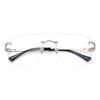 Rimless Oversized Mogul Hip Hop Rapper Clear Lens Fashion Eyeglasses
