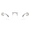 Rimless Oversized Mogul Hip Hop Rapper Clear Lens Fashion Eyeglasses