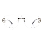 Rimless Oversized Mogul Hip Hop Rapper Clear Lens Fashion Eyeglasses