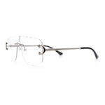 Rimless Oversized Mogul Hip Hop Rapper Clear Lens Fashion Eyeglasses