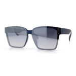 Retro Rimless Horn Rim Plastic Rectangular Classy Fashion Sunglasses