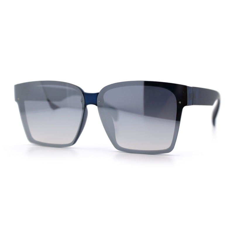 Retro Rimless Horn Rim Plastic Rectangular Classy Fashion Sunglasses