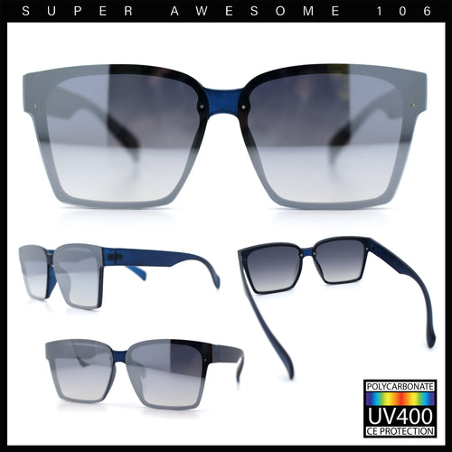 Retro Rimless Horn Rim Plastic Rectangular Classy Fashion Sunglasses