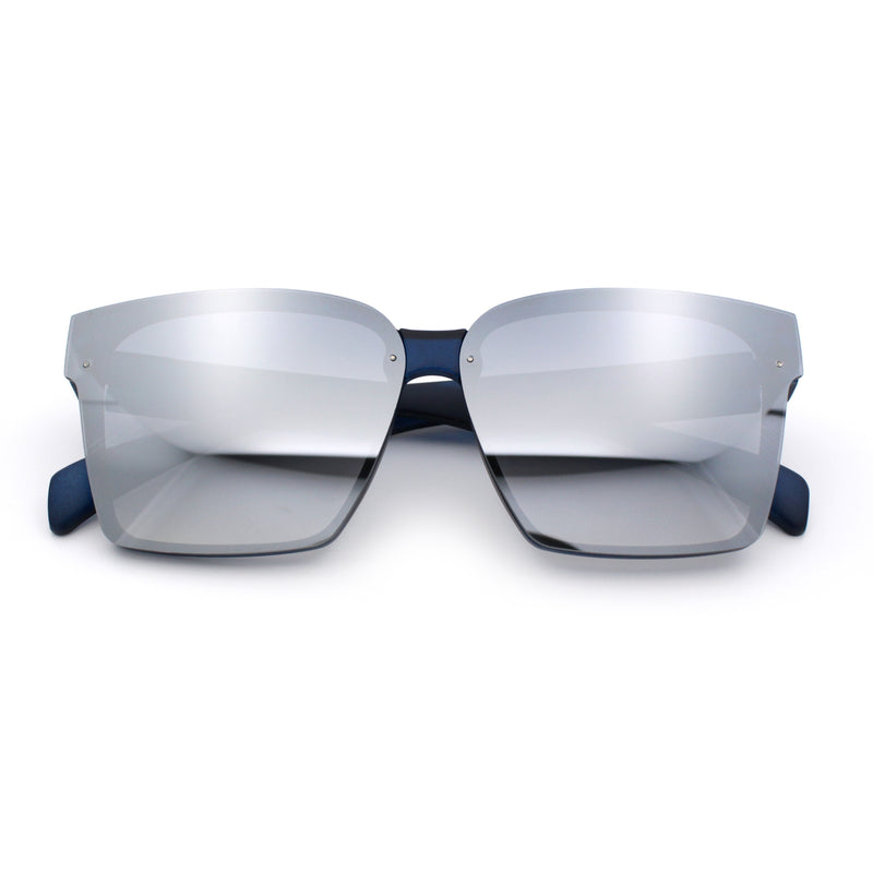 Retro Rimless Horn Rim Plastic Rectangular Classy Fashion Sunglasses